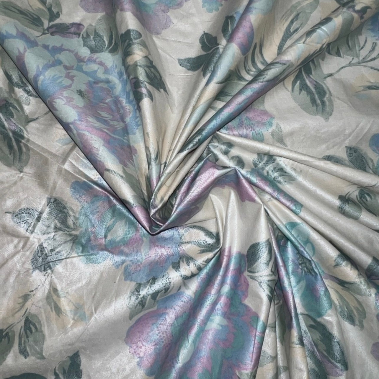 Shiny Floral Pastel Cotton Fabric – 89” Wide