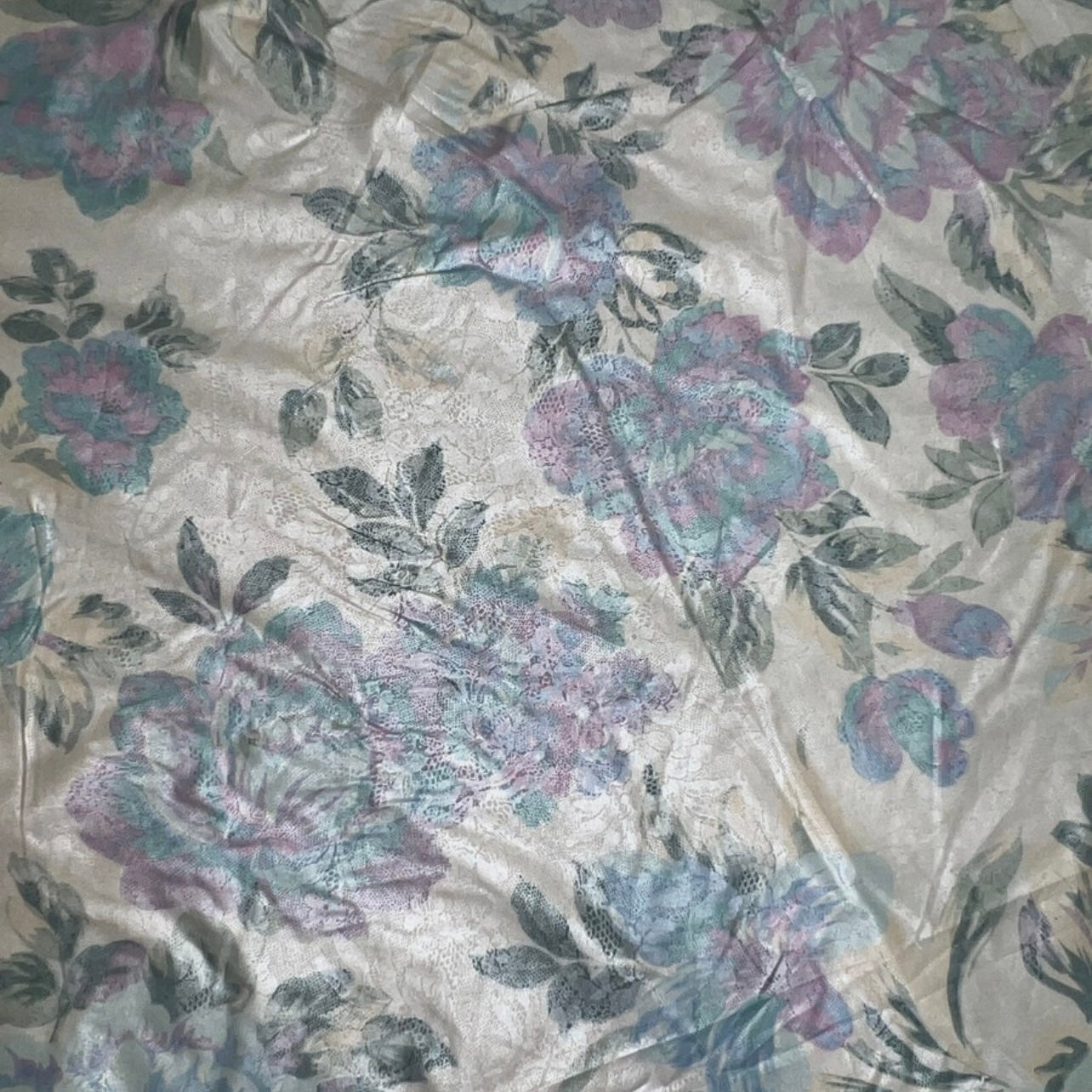 Shiny Floral Pastel Cotton Fabric – 89” Wide