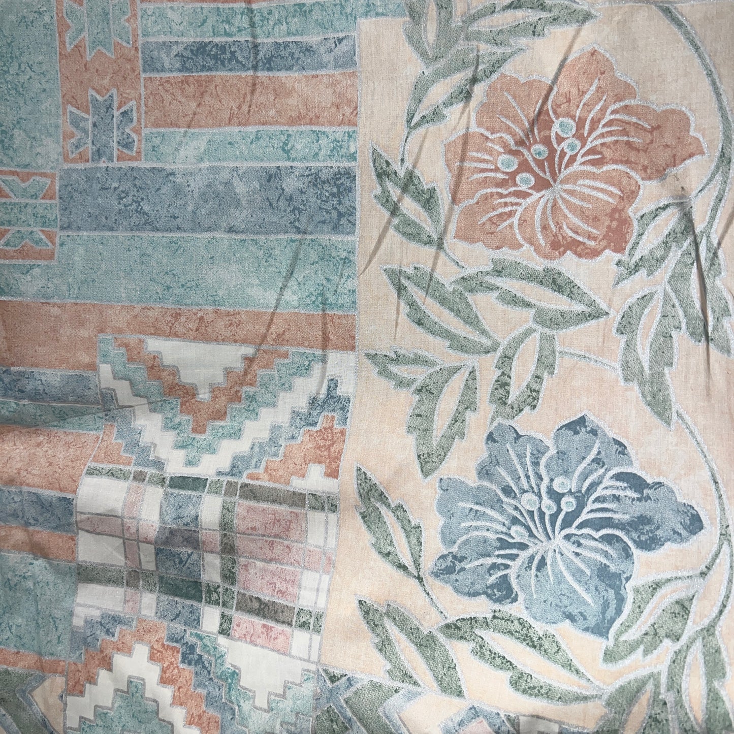 Retro Desert Bloom – 100% Cotton Southwestern Floral