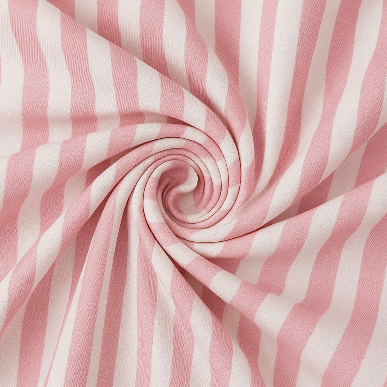 Candy Pink & White Vertical Stripe Cotton Fabric – 46” Wide